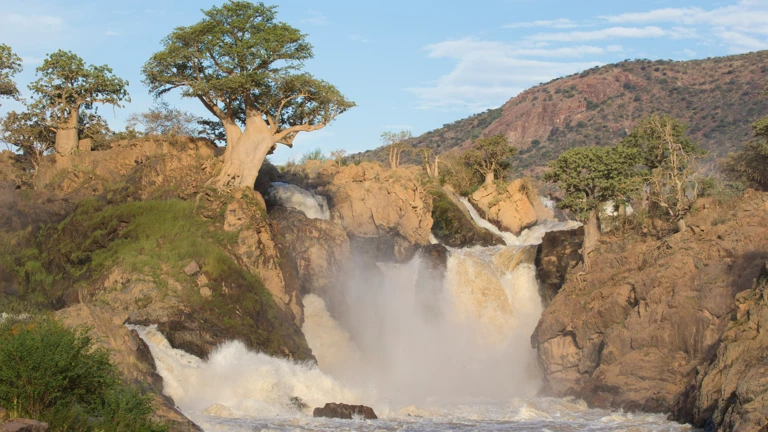 Epupa Falls with Baobab